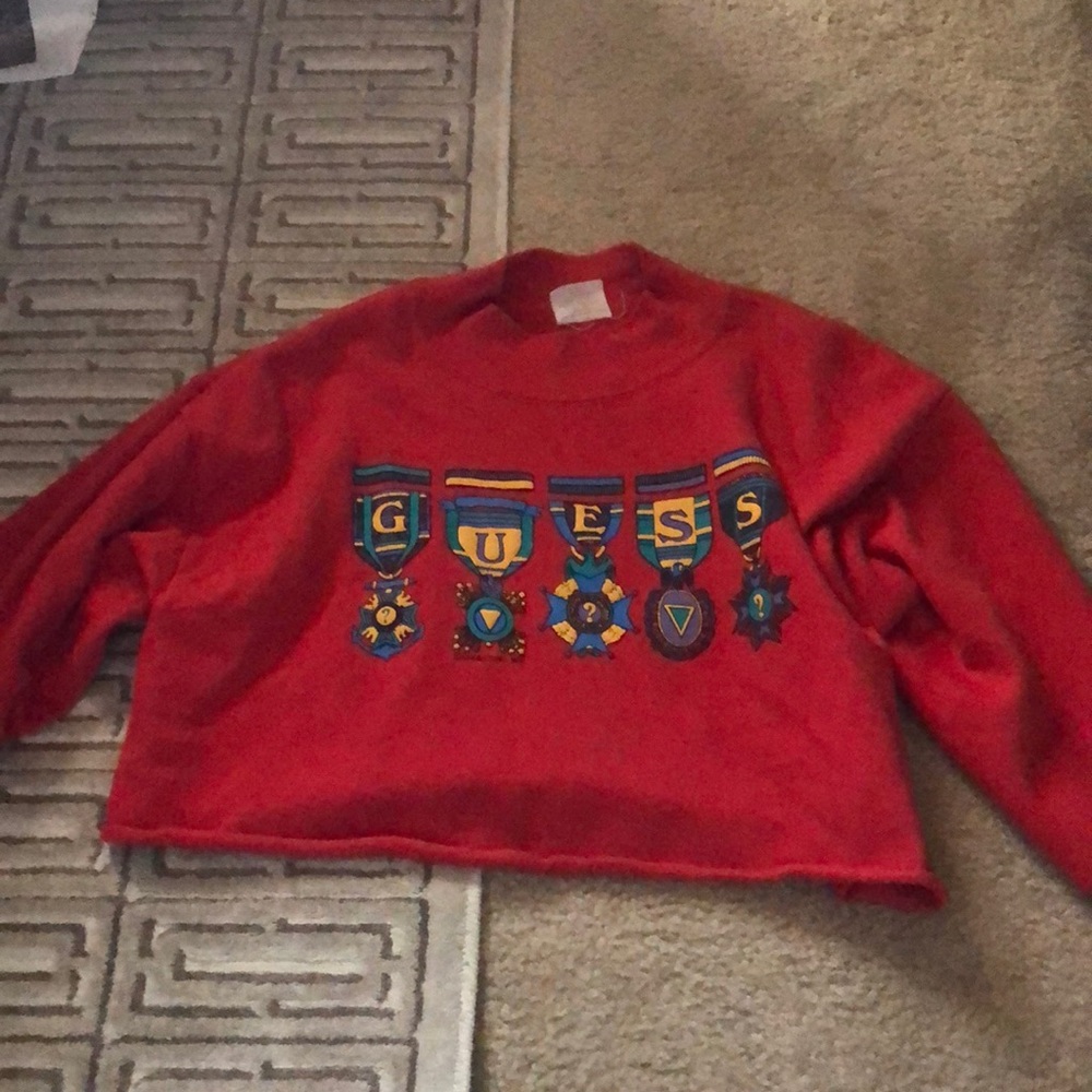 cropped vintage guess sweatshirt